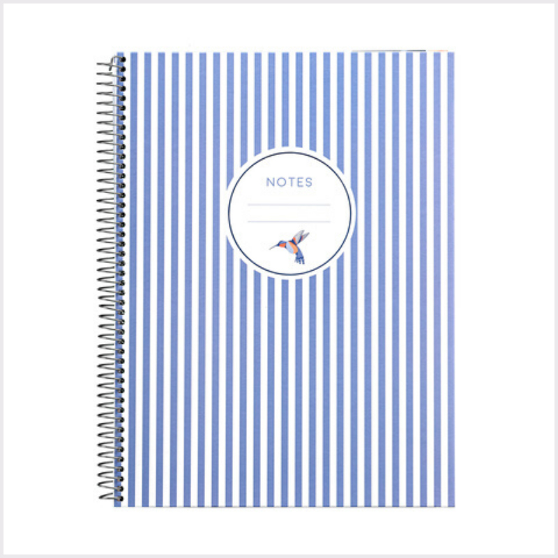 Notitieboekje A5, hardcover, blauw witte streep
