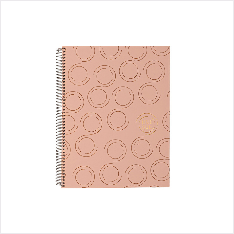 Spiraalblok A4 Unique cirkel oud-roze
